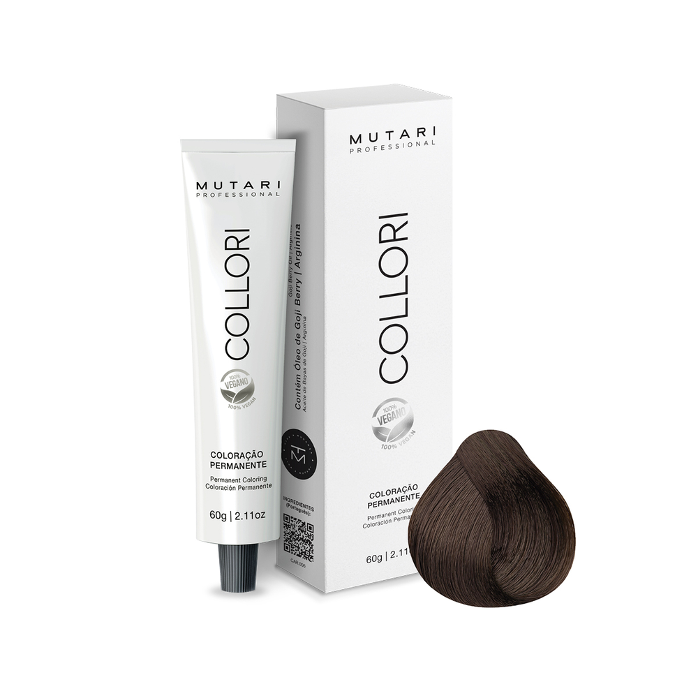 Coloração Mutari Collori Louro Escuro Marrom Intenso 60g Ref. 6.77