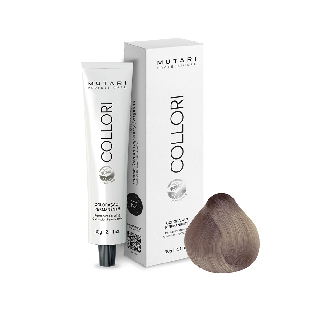 Coloração Mutari Collori Louro Muito Claro Irisado Cinza 60g Ref. 9.21