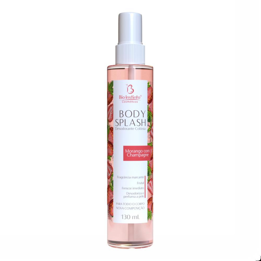 Body Splash Bio Instinto Morango Com Champanhe 130ml