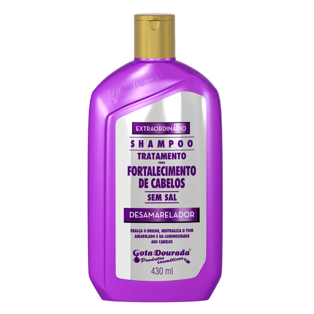 Shampoo Fortalecimento Gota Dourada 430ml Desamarelador