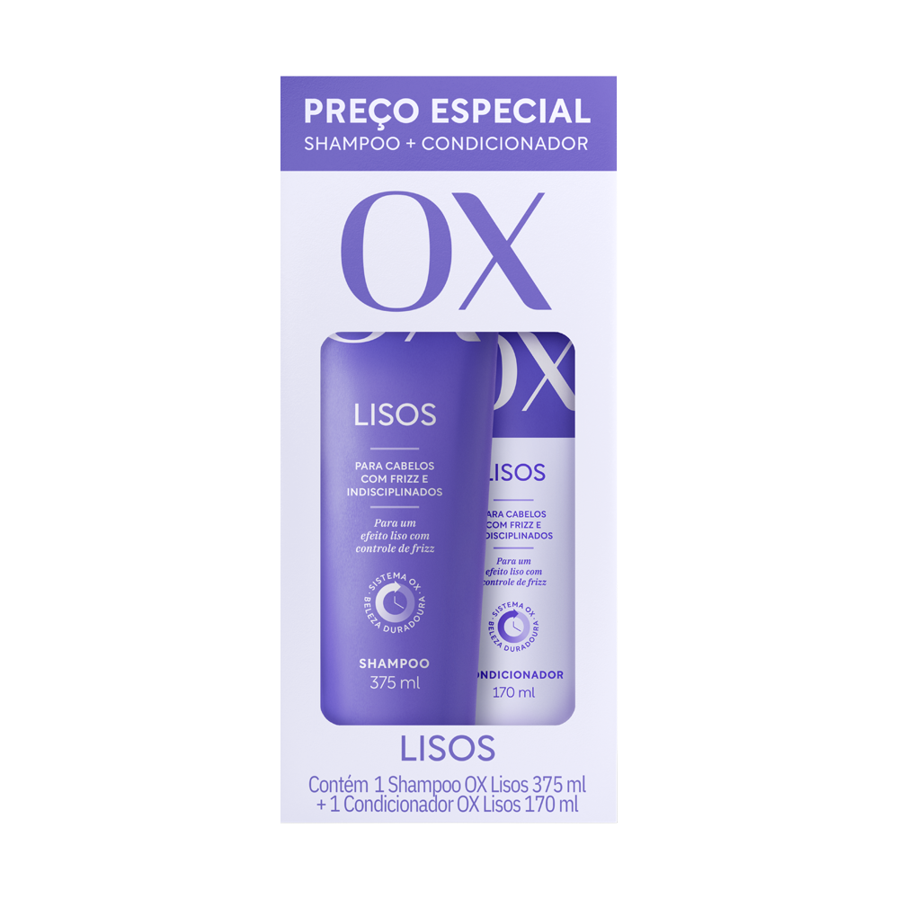 Kit Flora Ox Shampoo + Condicionador Lisos 375ml + 170ml