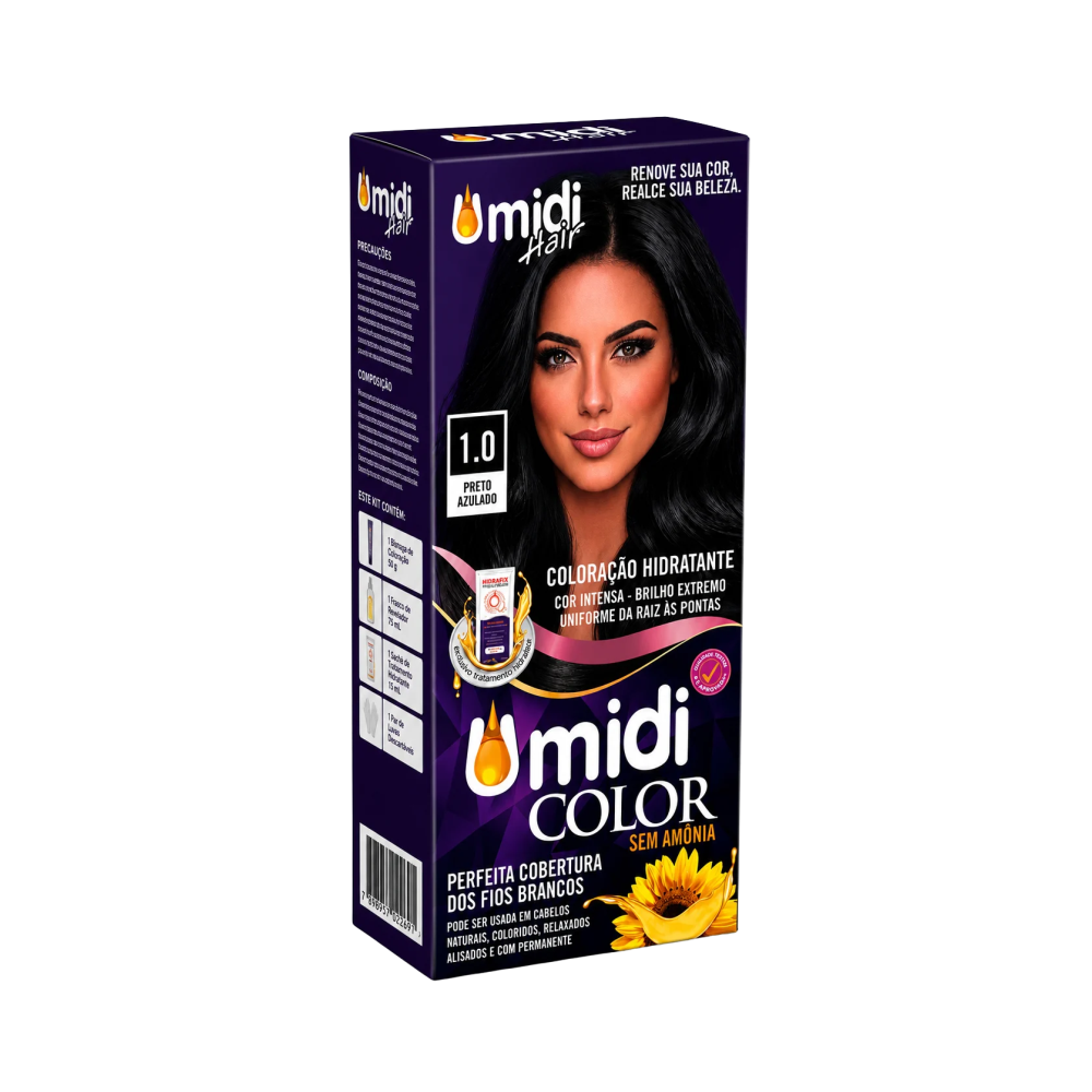 Coloração Hidratante Umidi Hair Umidi Color Preto Azulado Ref. 1.0
