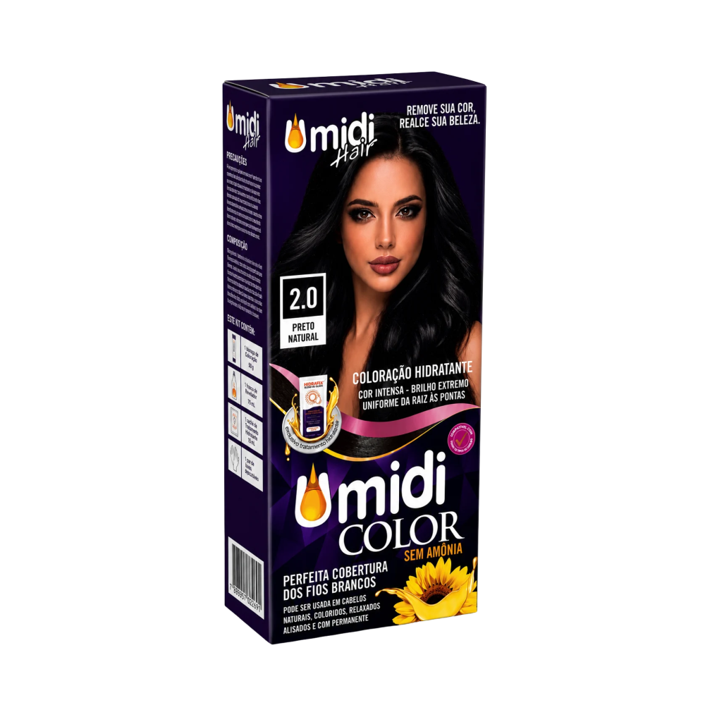 Coloração Hidratante Umidi Hair Umidi Color Preto Natural Ref. 2.0