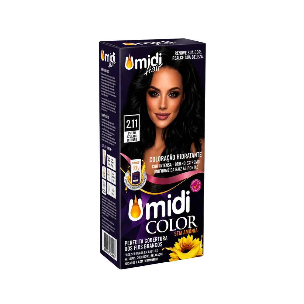 Coloração Hidratante Umidi Hair Umidi Color Preto Azulado Intenso Ref. 2.11