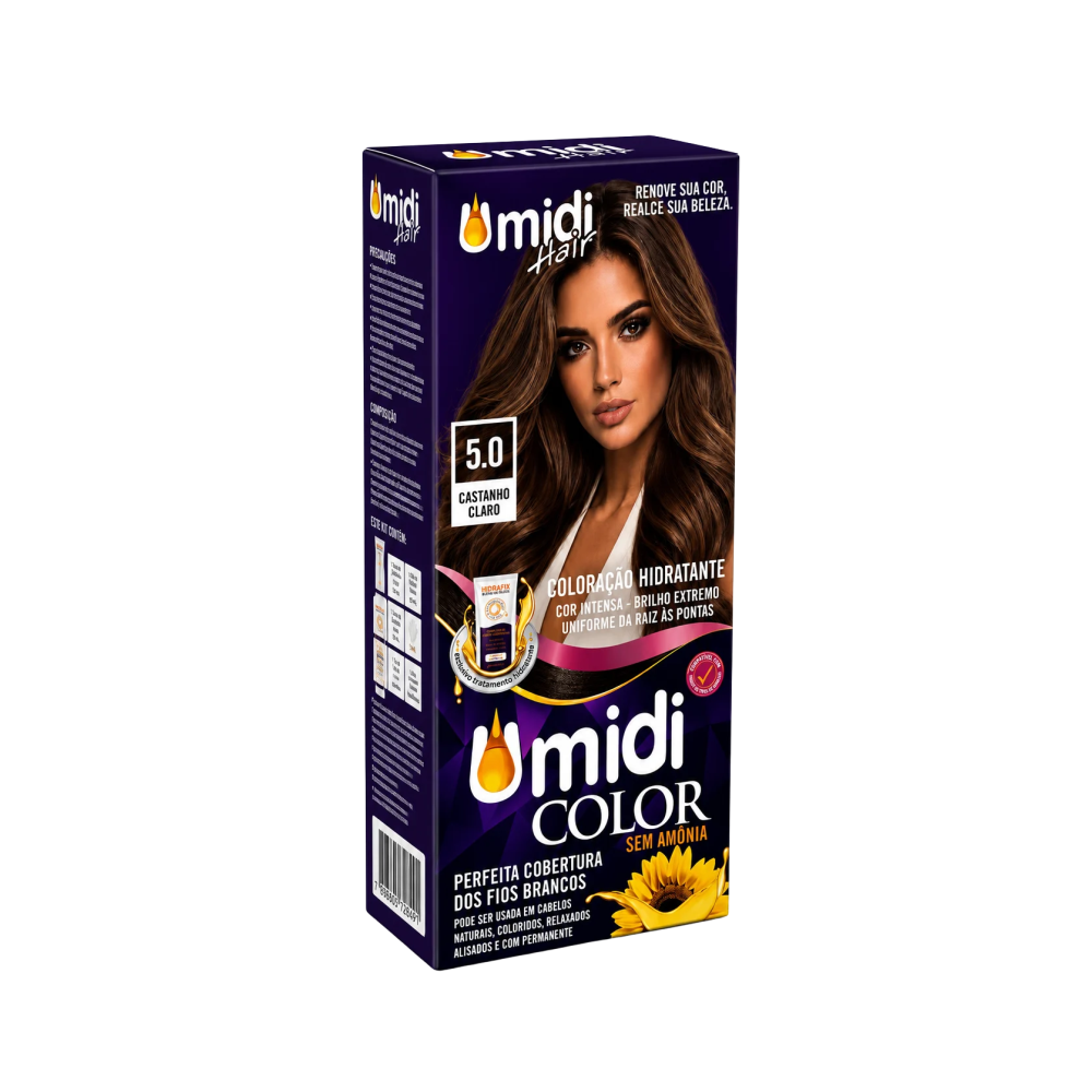 Coloração Hidratante Umidi Hair Umidi Color Castanho Claro Ref. 5.0