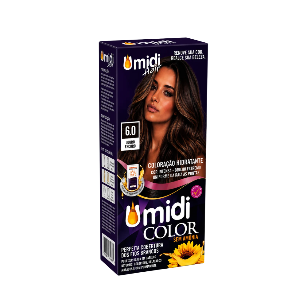 Coloração Hidratante Umidi Hair Umidi Color Louro Escuro Ref. 6.0