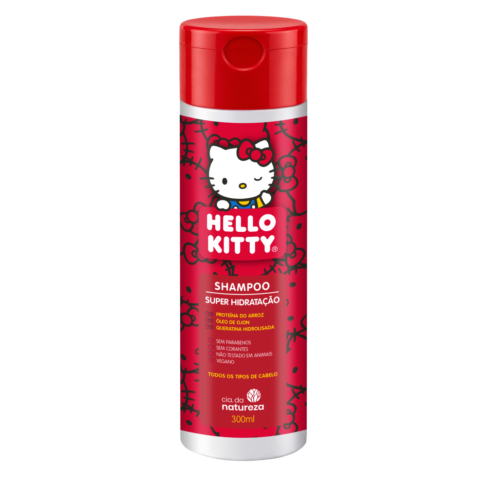 Shampoo Hello Kitty Cia Da Natureza 300ml Super Hidratação