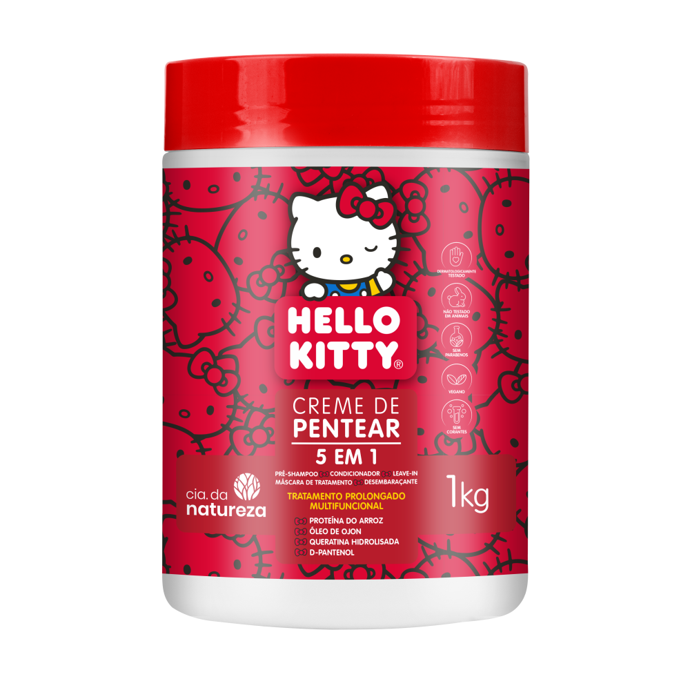 Creme de Pentear Hello Kitty Cia Da Natureza 1kg 5 em 1