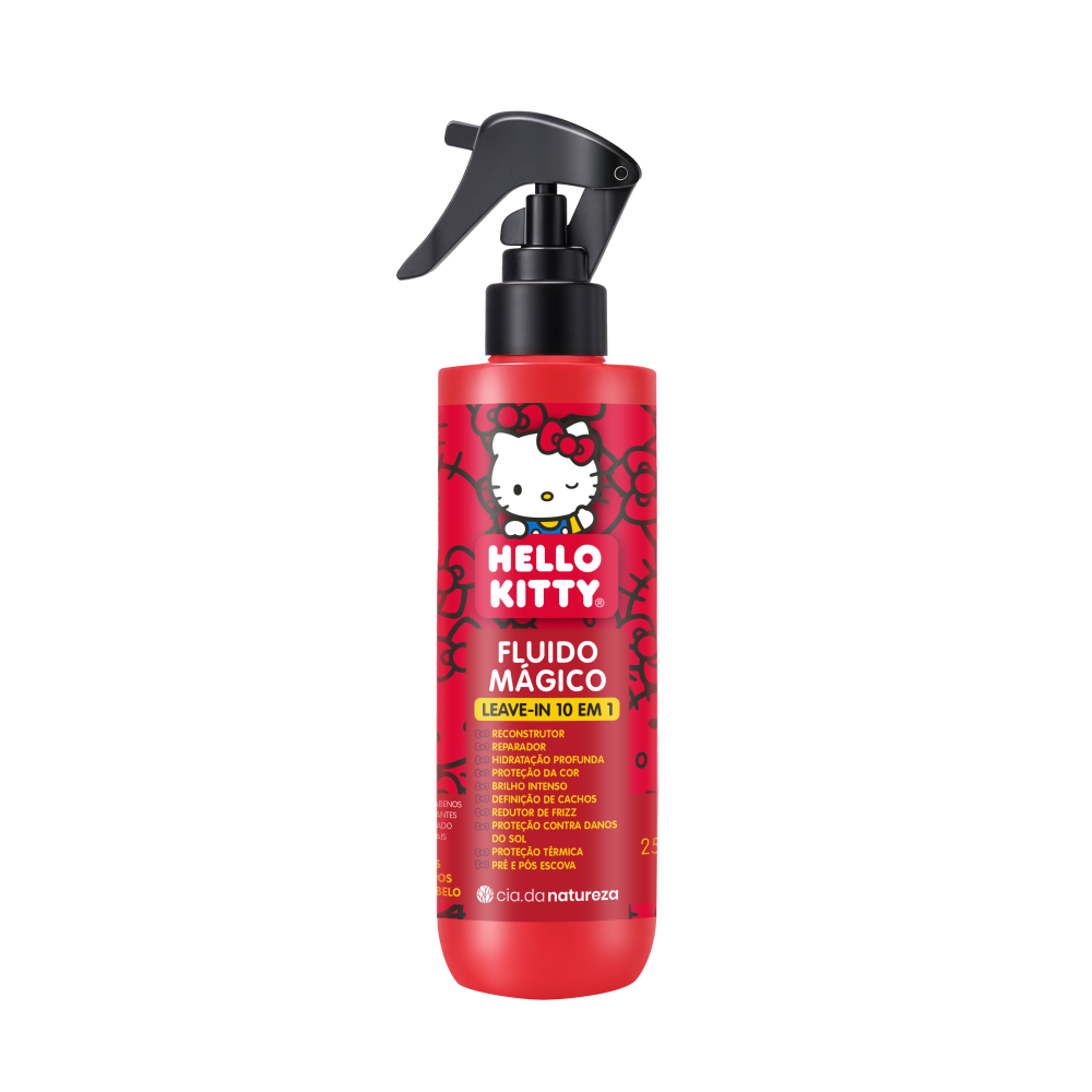 Flúido Capilar Hello Kitty Cia Da Natureza 250ml Mágico 10 em 1