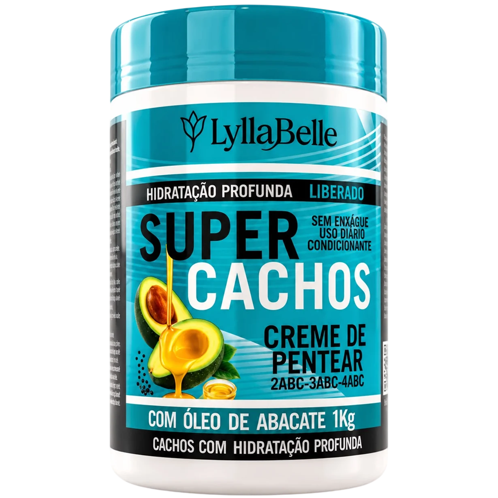 Creme de Pentear Lylla Belle 1kg Super Cachos Abacate