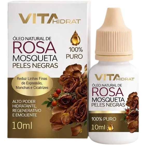 Óleo Facial Natural Vitahidrat 10ml Rosa Mosqueta Peles Negras