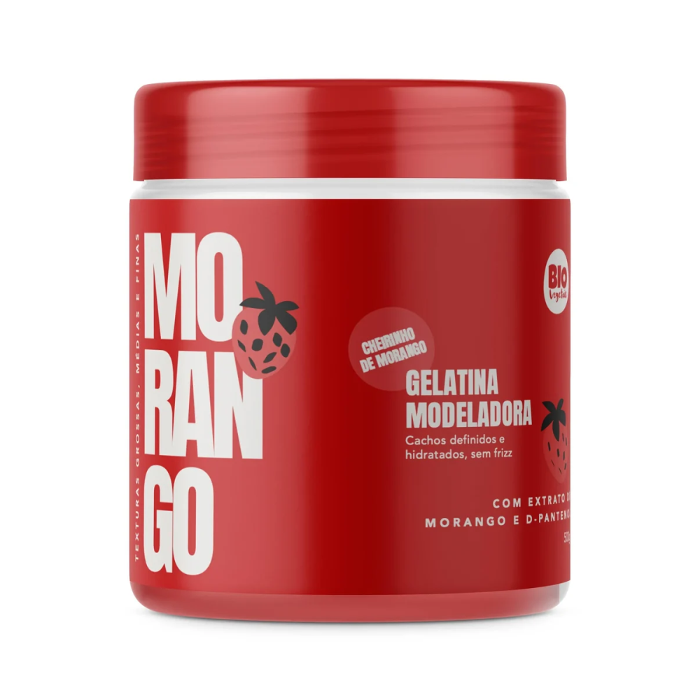 Gelatina Bio Vegetais Trihair 500g Mais Volume Morango