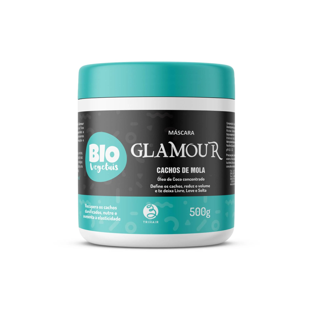 Máscara Bio Vegetais Trihair 500g Glamour Cachos Mola