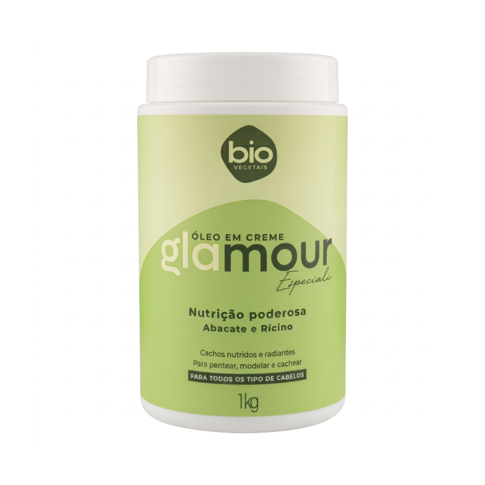 Óleo Creme Bio Vegetais Trihair 1kg Glamour Abacate e Rícino