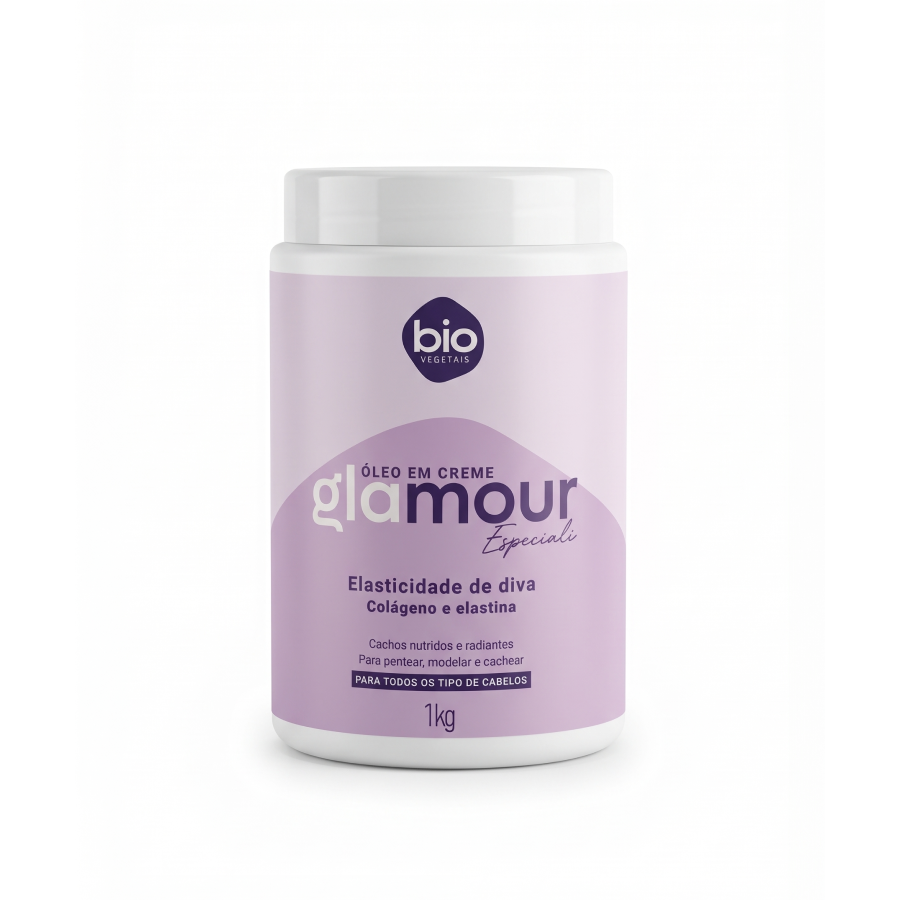 Óleo em Creme Bio Vegetais Trihair 1kg Glamour Colágeno e Elastina