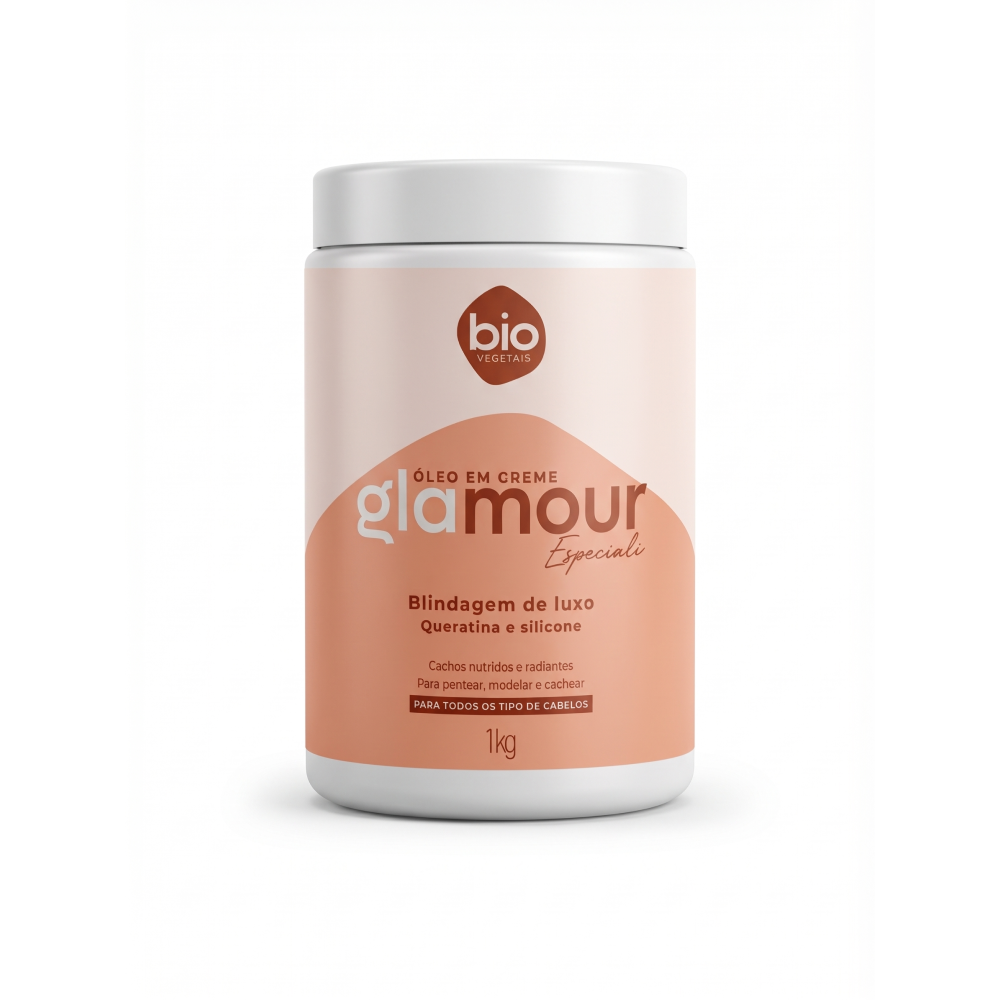 Óleo em Creme Bio Vegetais Trihair 1kg Glamour Queratina e Silicone