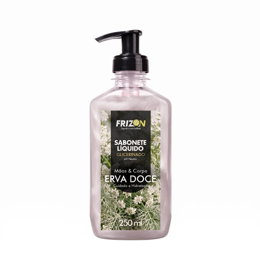 Sabonete Líquido Frizon 250ml Glicerinado PH Neutro Erva Doce