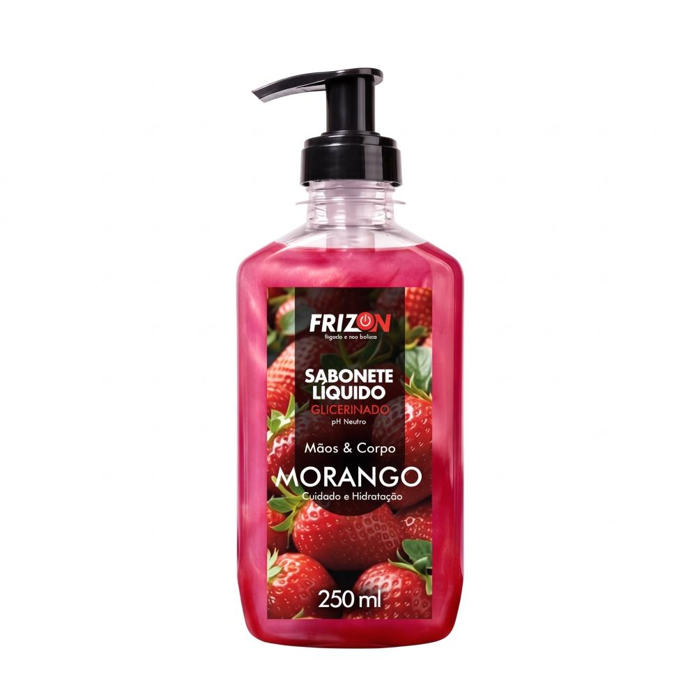 Sabonete Líquido Frizon 250ml Glicerinado PH Neutro Morango