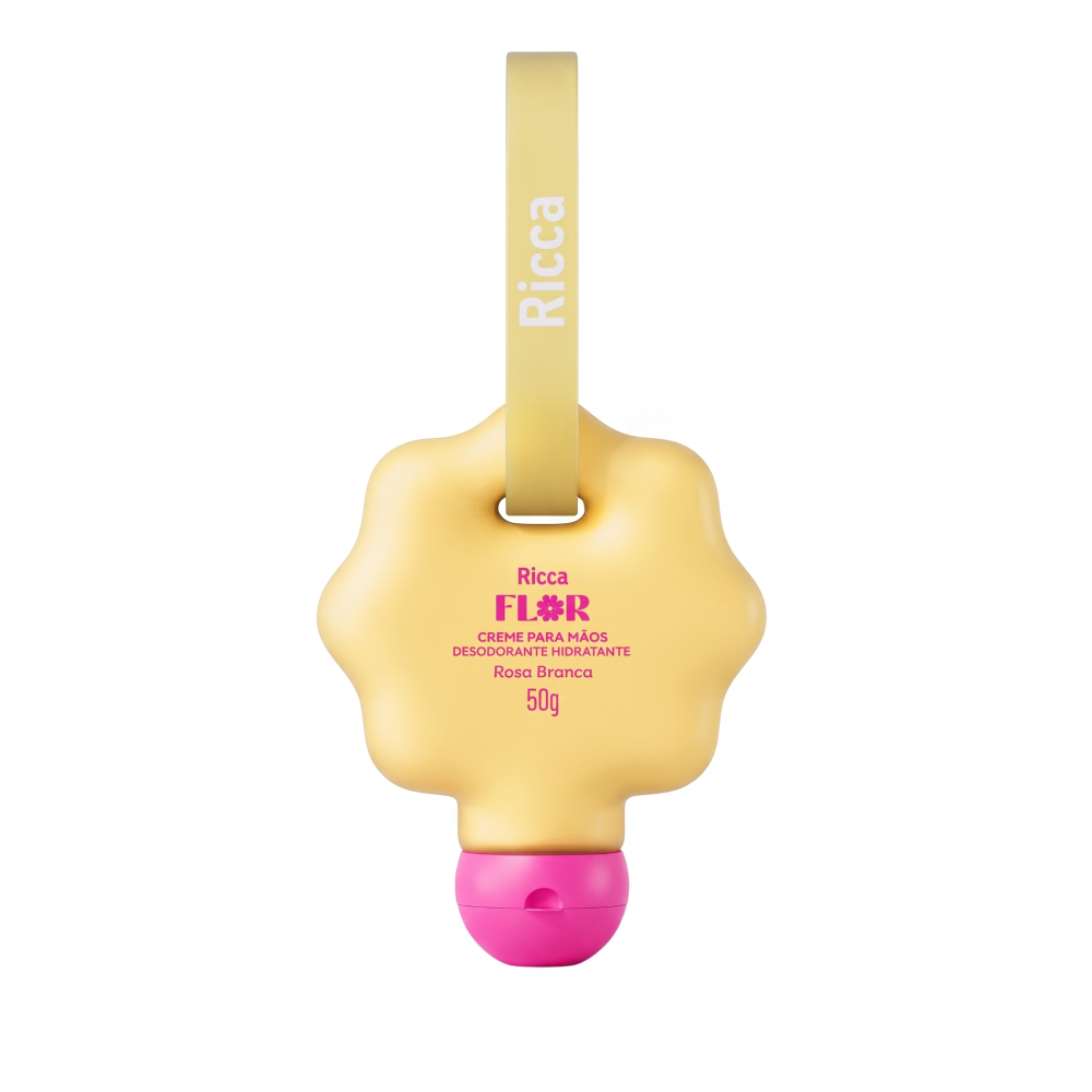 Creme Para Mãos Ricca Belliz 50g Flor Rosa Branca Ref. 2939