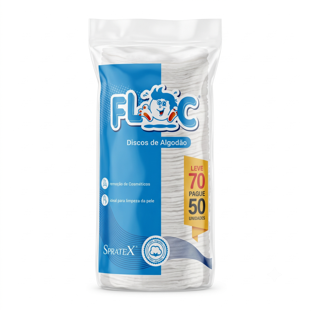 Algodão em Disco Floc Spartex Com 50 Unidades