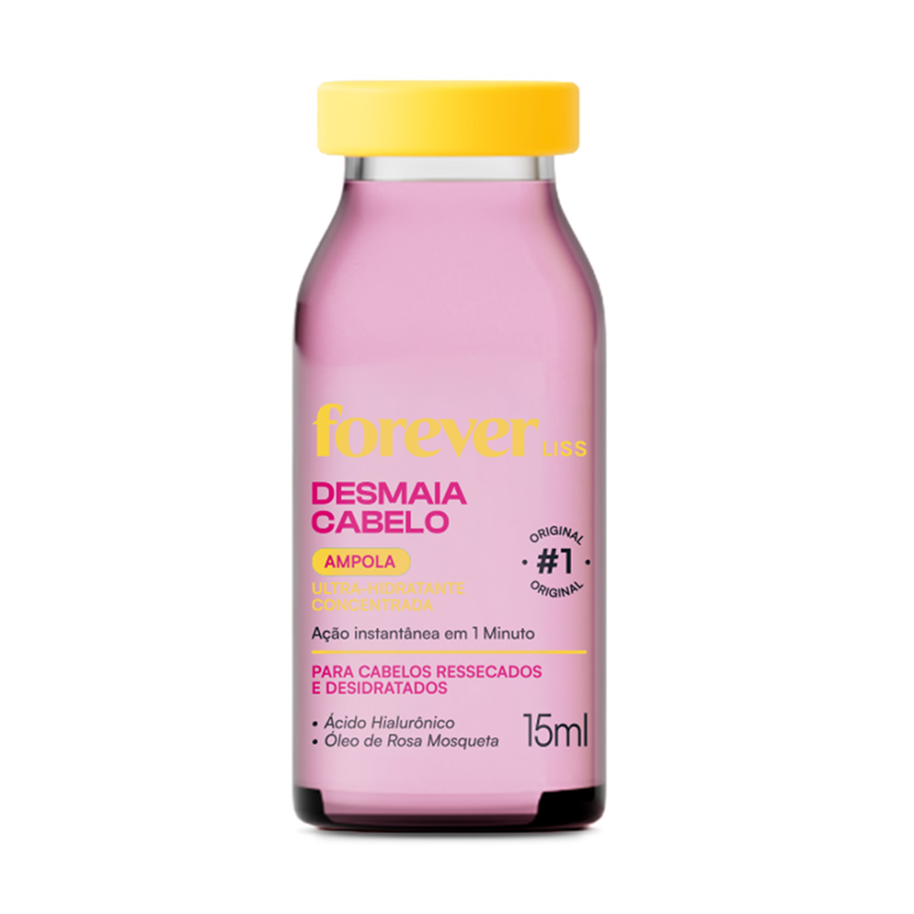 Ampola Forever Liss 15ml Desmaia Cabelo Ultra Hidratante