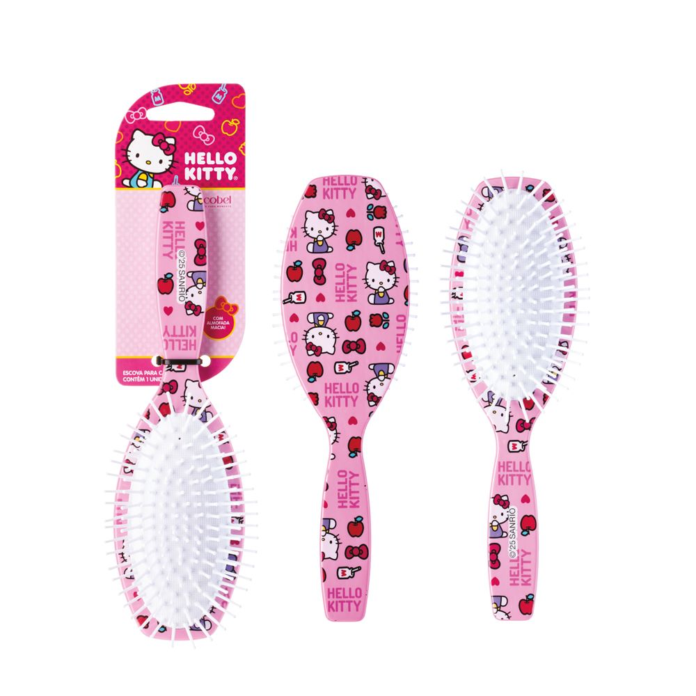 Escova Hello Kitty Escobel Meu Lanchinho Oval Almodafada Ref. 11300