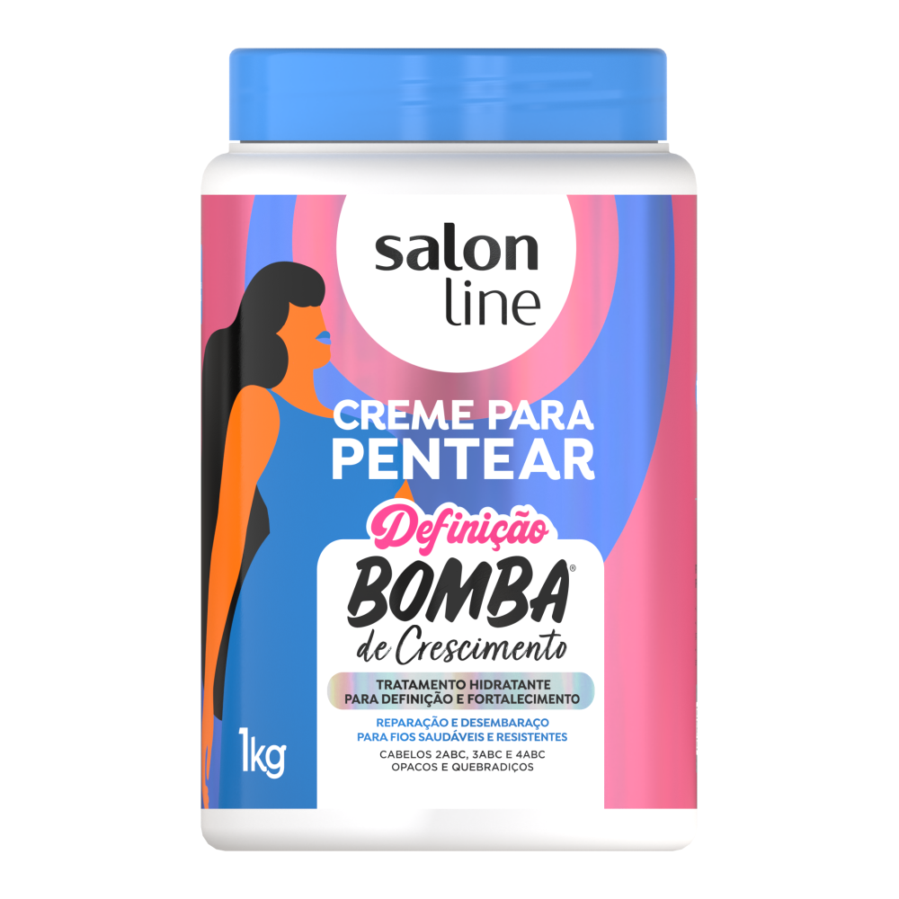 Creme de Pentear Salon Line 1kg Definição Bomba de Crescimento
