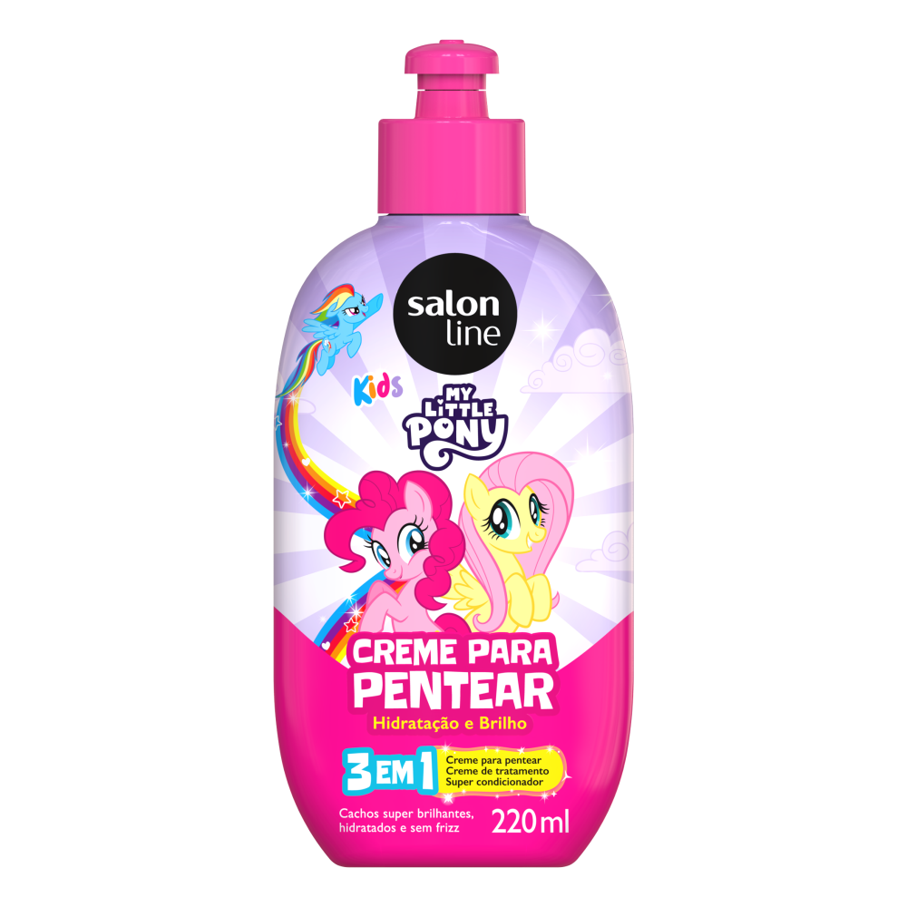 Creme de Pentear 3 em  1 Kids Salon Line 220ml My Little Pony Hidratação e Brilho