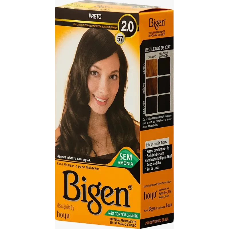 Tintura Cless Bigen 57 Preto 2.0