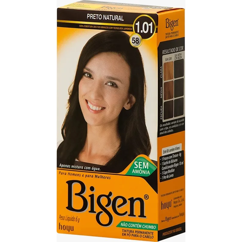 Tintura Cless Bigen 58 Preto Natural 1.01