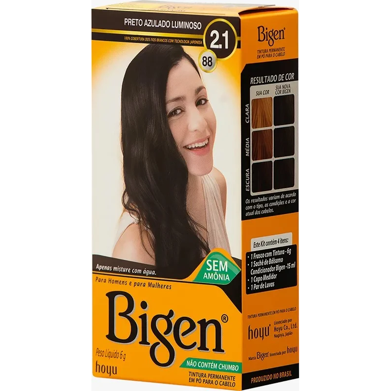 Tintura Cless Bigen 88 Preto Azulado Luminoso 2.1
