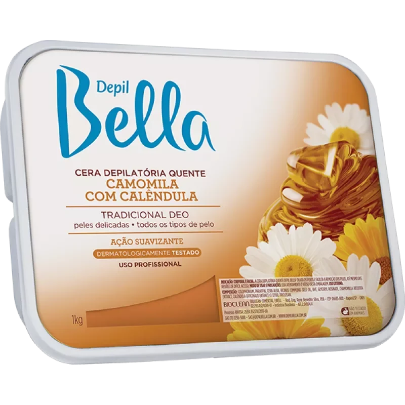 Cera Depilatória Quente Depil Bella Camomila Com Calêndula 1Kg