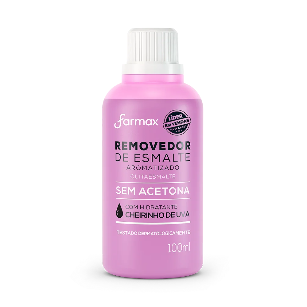 Removedor De Esmalte Farmax Sem Acetona Uva 100ml