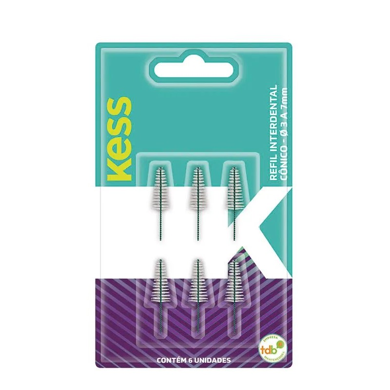 Escova Cônica Kess Belliz Com 6 Unidades Refil Interdental Ref. 1993
