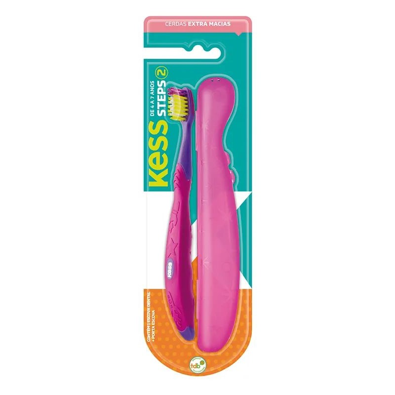 Escova Dental Kess Belliz Extra Macia Kit Steps Com Porta-Escova Ref. 2041