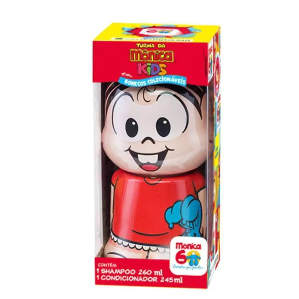 Kit Shampoo 260ml + Condicionador 245ml Cia Da Natureza Turma Da Mônica Kids Mônica Boneco