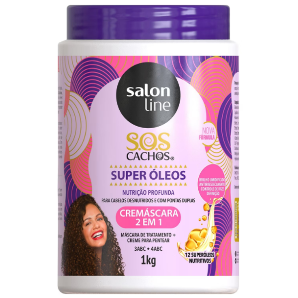 Cremáscara 2 Em 1 Salon Line Sos Cachos Super Óleos 1Kg