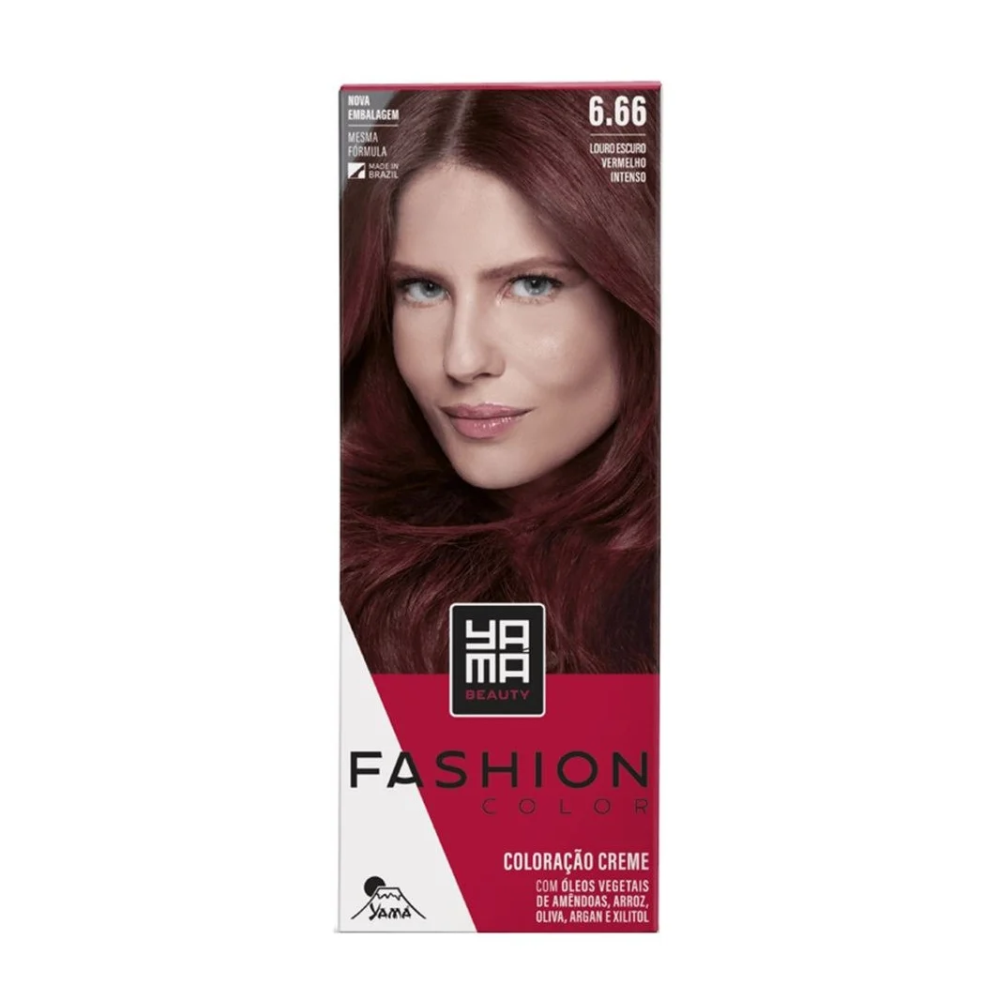 Coloração Yamá Fashion Color 6.66 Louro Escuro Vermelho Intenso