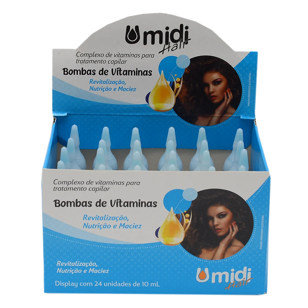 Vitamina Capilar Umidi Hair Bomba De Vitaminas 10ml - Display Com 24 Unidades
