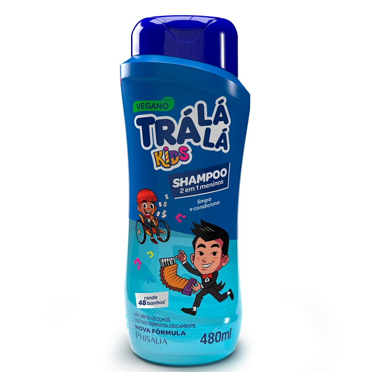 Shampoo Kids Tra Lá Lá 480ml 2 em 1 Meninos