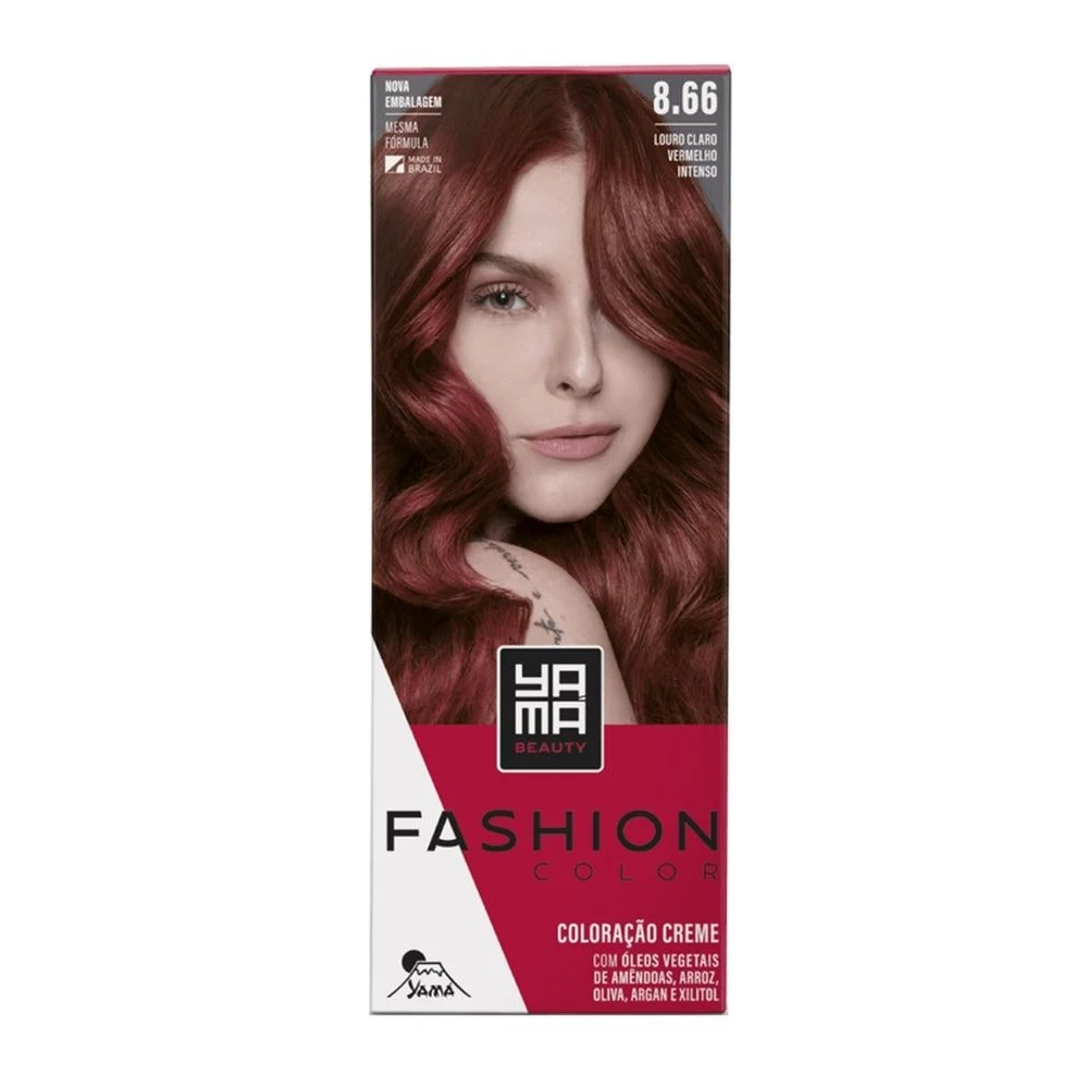 Coloração Yamá Fashion Color 8.66 Louro Claro Vermelho Intenso