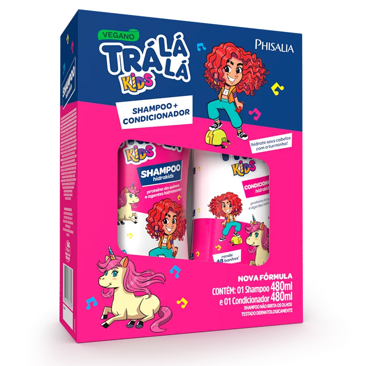 Kit Kids Tra Lá Lá Shampoo 480ml + Condicionador 480ml Hidrakids