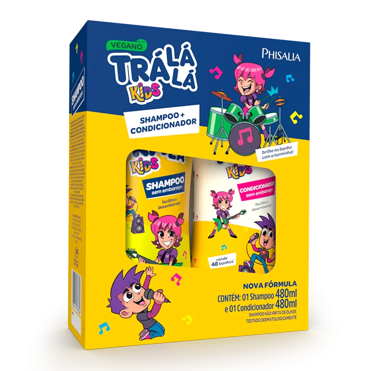 Kit Kids Tra Lá Lá Shampoo 480ml + Condicionador 480ml Sem Embaraço