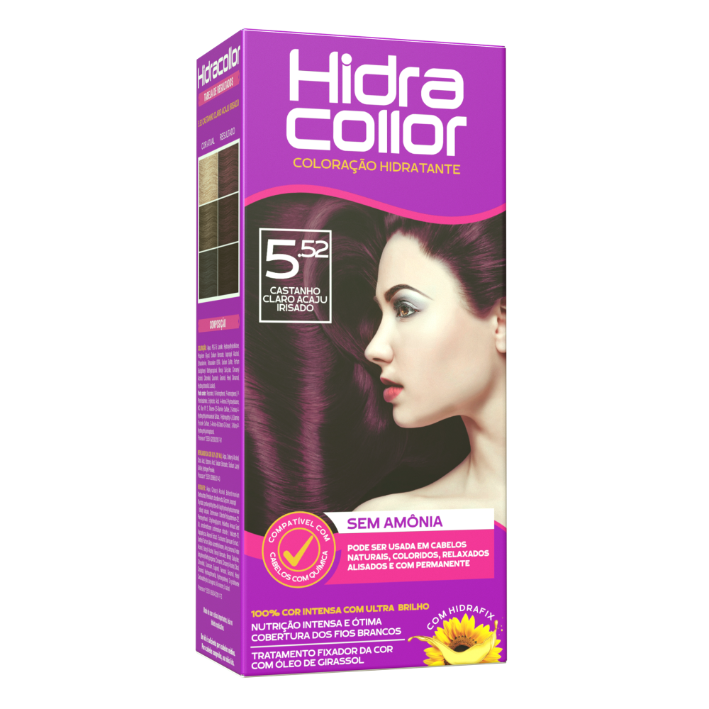 Coloração Hidracollor Castanho Claro Acaju Irizado 5.52
