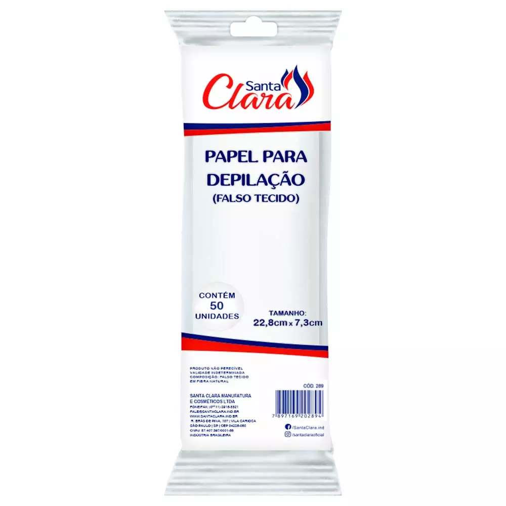 Papel Para Depilação Santa Clara Falso Tecido 50 Unidades Ref. 289