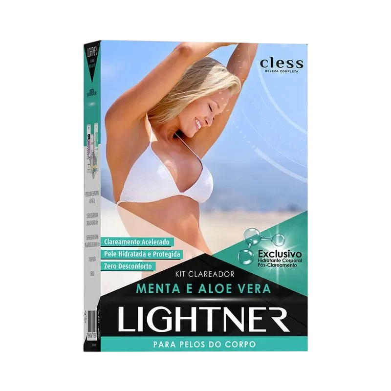 Kit Clareador Para Pelos Do Corpo Cless Lightner Menta E Aloe Vera