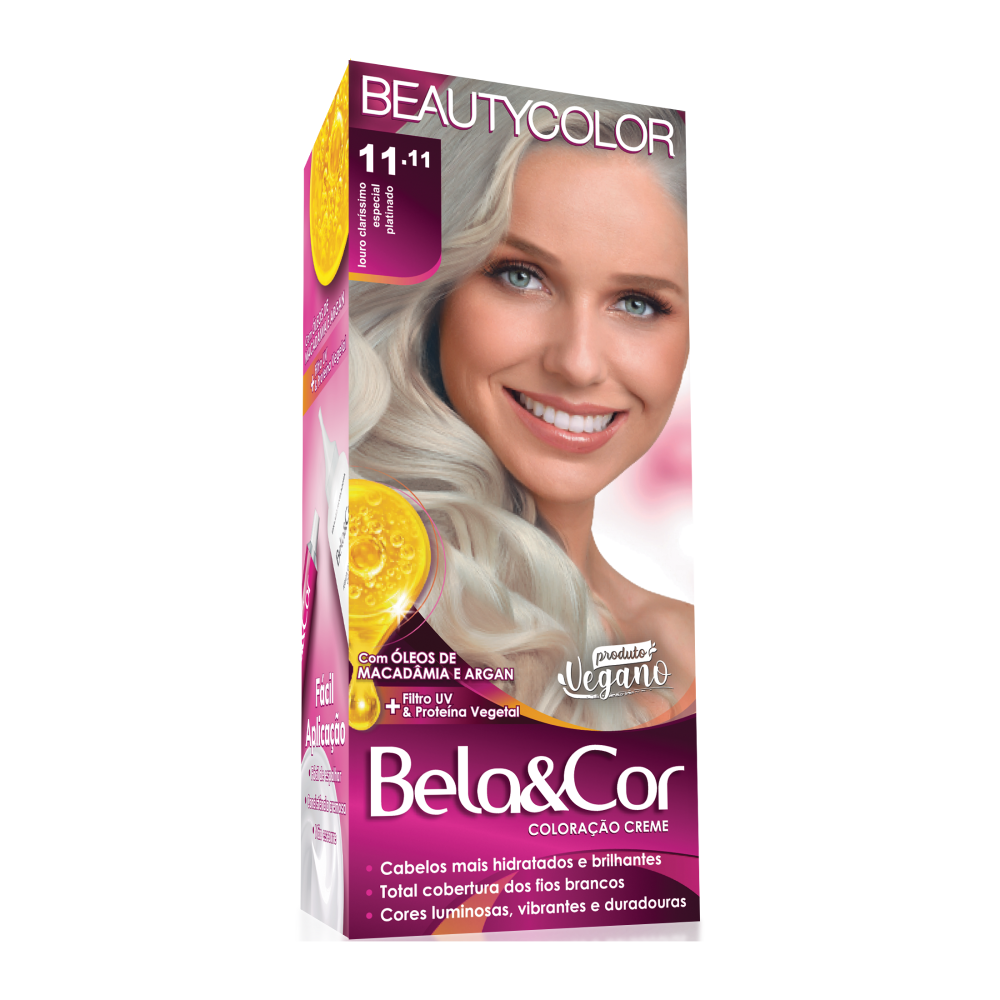 Coloração Permanente Beauty Color Bela&Cor Louro Claríssimo Especial Platinado 11.11
