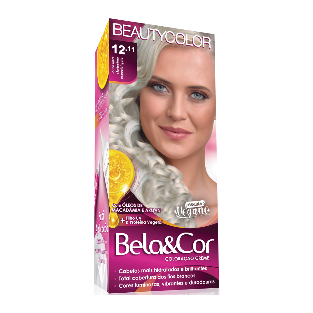 Coloração Permanente Beauty Color Bela&Cor Louro Ultra Claríssimo Especial Gelo 12.11