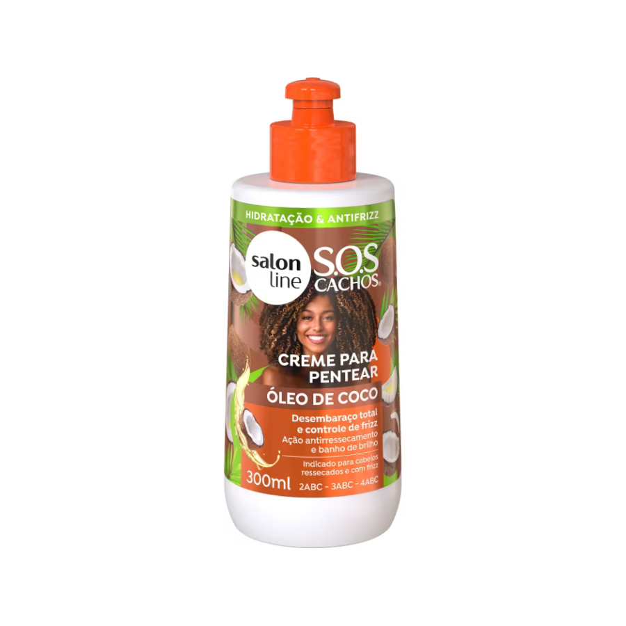 Creme Para Pentear Salon Line S.O.S Cachos Óleo De Coco Hidratação Absoluta 300ml