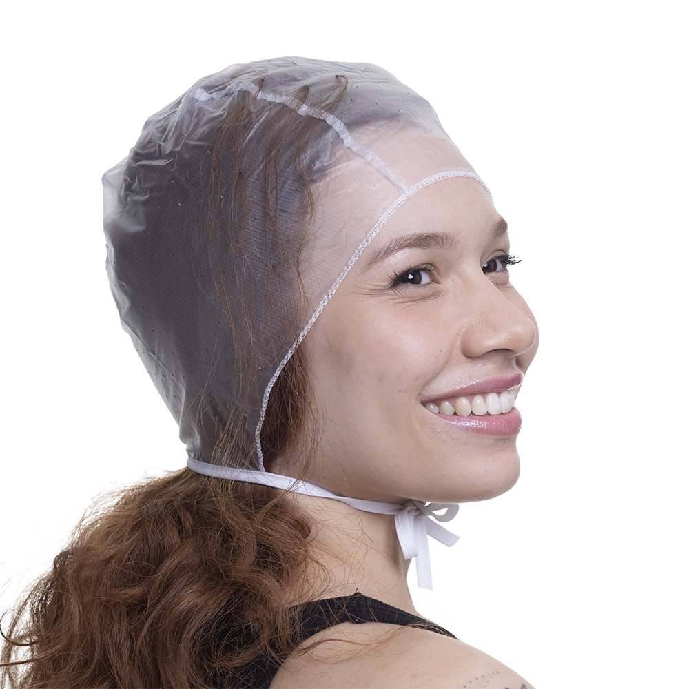 Touca Para Mechas Santa Clara Pvc Emborrachada Pequena Com Furo Ref. 9501